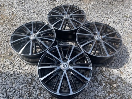 ワ）weds ウェッズ Fang GYLE 16×6.5J +47 5H PCD114.3 ブラックポリッシュホイール ハブ径60㎜ 4本セット