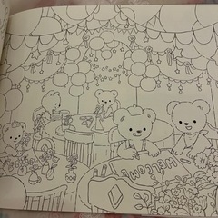 くまさんと素敵な街　ぬりえの画像