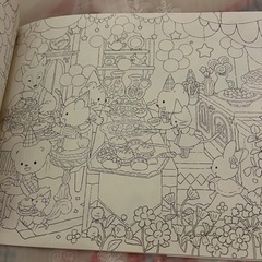 くまさんと素敵な街　ぬりえの画像