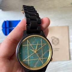 QUARTZ MODEL クオーツモデル/ブルーグリーンアパタイト 天然木バンドの画像