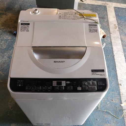 SHARP (シャープ) 全自動電気洗濯機 ES-TX5TC 5.5kg 2018年製 ホワイト 簡易乾燥機能付 一人暮らし