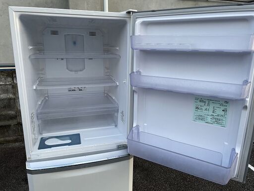 三菱 ノンフロン 冷凍 冷蔵庫 MR-C34S -W 335L 11年製 幅600mm 奥行656mm 高さ1678mm 3ドア