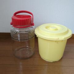 ガラス瓶4L、漬物桶5L