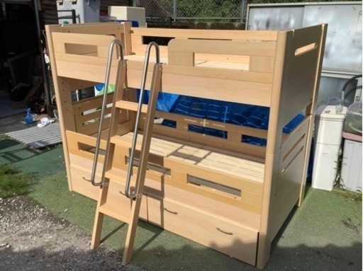 【リサイクルサービス八光】幅108㎝　グランツ　ナチュラルベージュ　2段ベッド