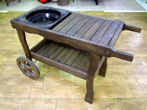 プランターワゴン 北欧風 ヴィンテージ 高さ：約80cm 木製 カントリー 農場 農業 ディスプレイ 店舗 什器 札幌市 厚別区