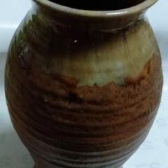 中古珍品 福岡 高取焼 花瓶 壺つぼ＆おちょこ お猪口 西福岡警察署 組合落成式の画像