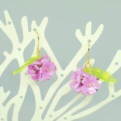(ハンドメイド)こんぺいとうみたいな紫陽花ピアス♪⑤の画像