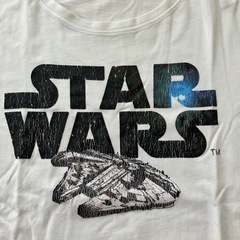 Tシャツ　白　カットソー　メンズ　トップス　スターウォーズ　ミレニアムファルコンの画像