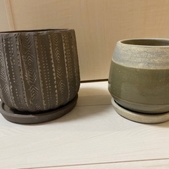 値引き鉢　プランター　2個セット　信楽焼き　3〜4号　友膳　ディ...