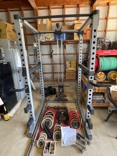 IROTEC（アイロテック）パワーラックHPMラットオプションセット/75ｍｍ角 厚さ３ｍｍの極太鋼材のフレーム採用/ ベンチプレス・懸垂・スクワット・ディップス・ローイング・大型マシン