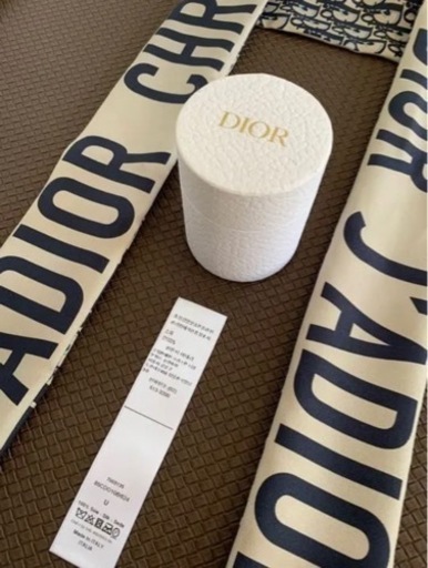 【DIOR】ディオール ミッツァ スカーフ オブリーク ネイビーブルー バンダナ