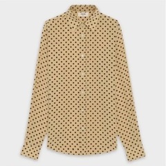 【CELINE】ドットプリント シルク レーヨン クラシックシャ...