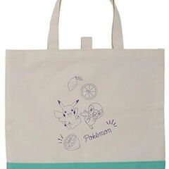 ピカチュウ＆ポッチャマ(グリーン) プレミアムベルト付カラフルトートバッグ 「ポケットモンスター」の画像