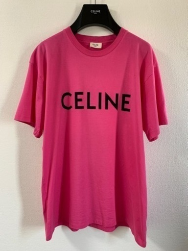 【CELINE】ルーズTシャツ コットンジャージー クランベリーピンク ブラック