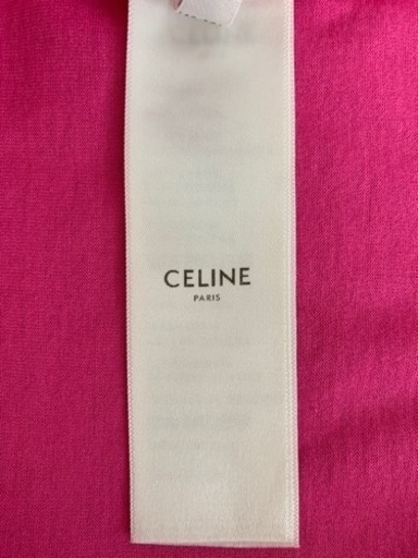 【CELINE】ルーズTシャツ コットンジャージー クランベリーピンク ブラック