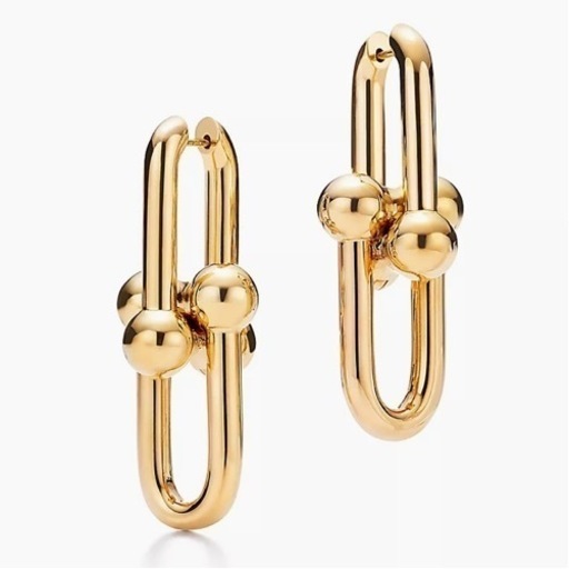 【TIFFANY】ティファニー ハードウェア リンク ピアス イエローゴールド