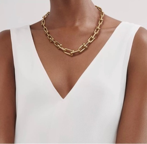 【TIFFANY】ハードウェア グラジュエイテッド リンク ネックレス ゴールド