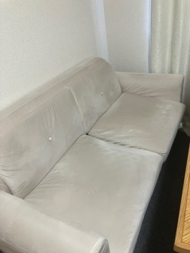 アイボリーソファー2人掛け商談中