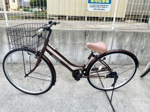 27インチ 変速なし シティサイクル ブラウン 中古自転車 