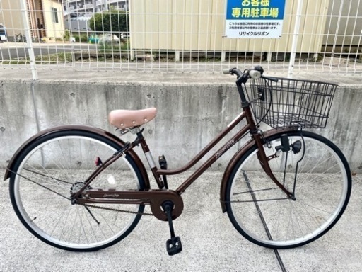 27インチ 変速なし シティサイクル ブラウン 中古自転車