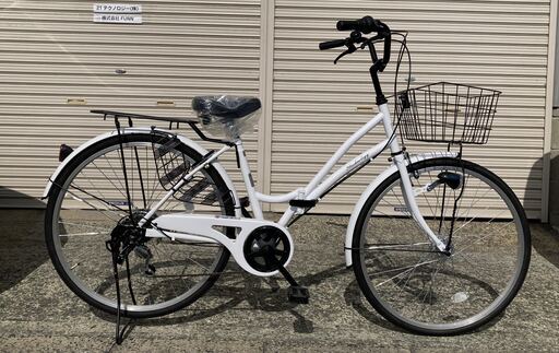 新品★未使用　ママチャリ　オートライト　 26インチ　シマノ製6段変速　ホワイト