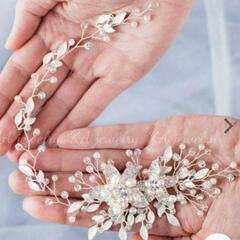 ヘッドドレス　ブライダル　アクセサリーの画像