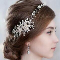 ヘッドドレス　ブライダル　アクセサリーの画像