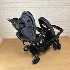 二人でゴーDX デニム レインカバー付き カトージ KATOJI ベビーカー 二