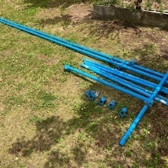 鉄パイプ　4m、1m、ジョイント金具。手作り登り棒