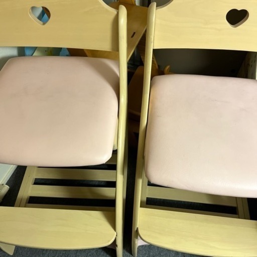 勉強チェア 椅子 2セット　ピンク