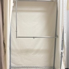 頑丈ハンガーラック二段掛け（洗えるカバー付）の画像