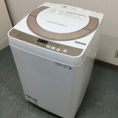 （7/16受渡済）JT6987【SHARP/シャープ 7.0㎏洗濯機】美品 2019年製 ES-KS70U 家電 洗濯 簡易乾燥付