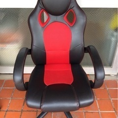 ゲーミングチェア レッド  レーシングチェア オフィスチェア ハイバック 肘付き キャスター付き バケットシートタイプ リクライニングチェアー no2133