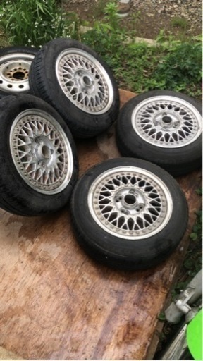 BBS風メッシュ14インチ 夏タイヤ155/65R14付きバリ目