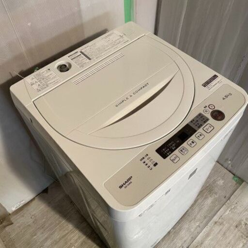 SHARP　洗濯機　ES-G4E6-KW　4.5キロ　2019年式　＃26215