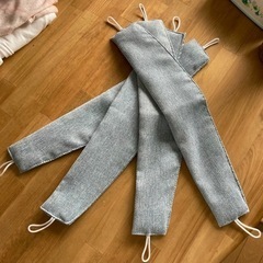 お話中　くすみブルーのカーテン　2窓分セットの画像