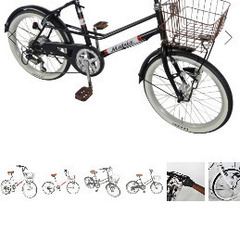 【新品】20型6段変速・LEDオートライト付コンパクト自転車の画像