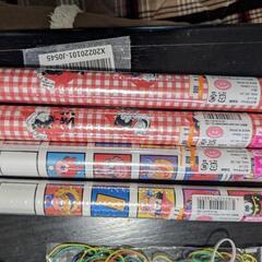 【限定品4本】あさりちゃん　80ｓ　ラッピングペーパー　包装紙　ヴィレッジヴァンガード　昭和レトロ　Village Vanguardの画像