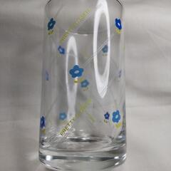 【新品未使用】コップ６個入り◆青い花  PRETTY FLOWER◆直径6cm 高さ11cmの画像