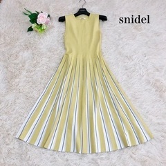 【大人気】snidel プリーツストライプニットワンピース