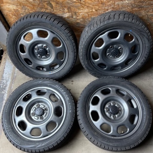 スズキ　ハスラー　純正ホイール　15インチ　バリ山　BRIDGESTONE VRX 165/55R15 スタッドレス　タイヤ　2013年製　15インチ