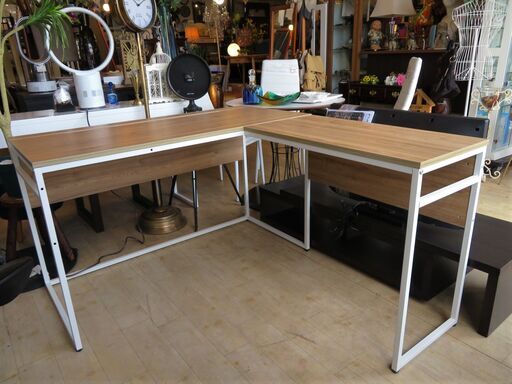 モデルルーム・展示品【愛知店舗・配送できます】ハビアーノ パソコンデスク L字 ワークデスク 机 幅120cm×奥行137cm×高さ72cm 木製