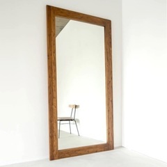 チーク無垢材 ヴィンテージスタイル 大判ミラー 90 × 180