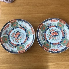 和皿　花柄　2枚