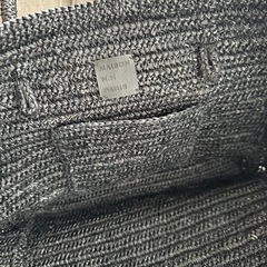 メゾンエヌアッシュパリ カゴバッグ 定価30800円 ブラック ラフィア