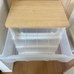 （取引中）収納ケース　木目天板の画像