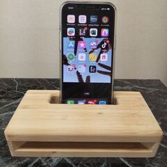📱スマホ　竹製置くだけスピーカー②🔈　【限定品】