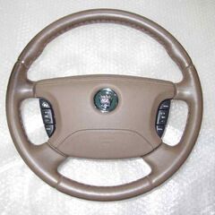 ジャガーXJ（X350）純正レザーステアリング　 外径約38.5...
