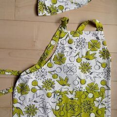 子供用 エプロン 三角巾付 /中古品の画像