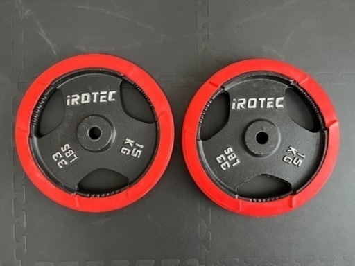 IROTEC ラバープレート 15kg（穴径28mm）2枚